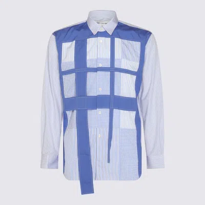 Comme Des Garçons Shirt Striped Patchwork Button-down Collar