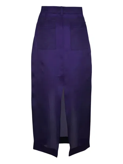 Khaite Lucian Pleated Silk-organza Maxi Skirt In Amethyst