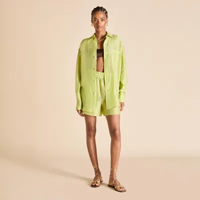 OLIVIA VON HALLE KICK CELERY GREEN PAJAMAS 