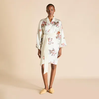 OLIVIA VON HALLE MIMI CORA IVORY GOLDFISH ROBE 