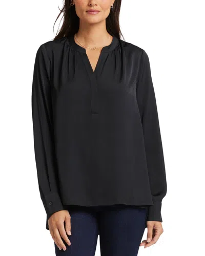 Nydj Print Pleat Back Sleeveless Split Neck Blouse