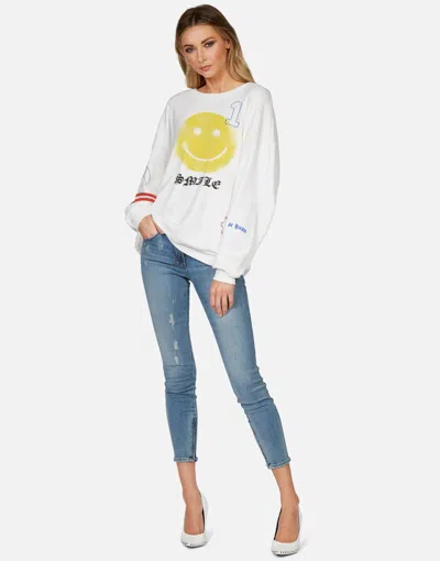 Lauren Moshi Babbs Spray Happyface Elements Oversized Pullover In Multi