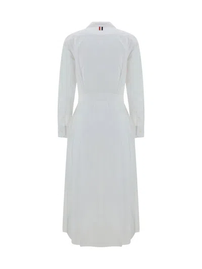Thom Browne Pleated Cotton-poplin Midi Shirt Dress