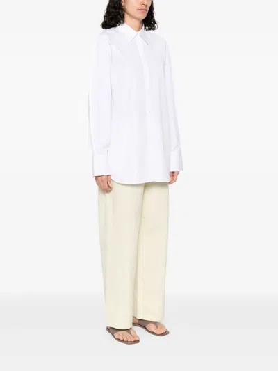 Totême Toteme Striped Cotton-poplin Shirt In White
