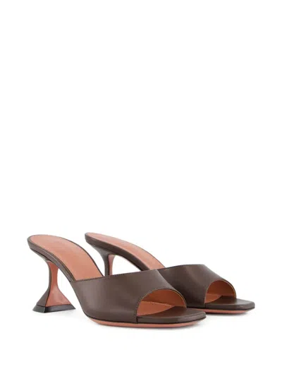 Amina Muaddi Lupita Open-toe Sculptural-heel Sandals In Brown