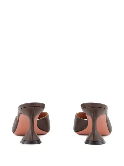 Amina Muaddi Lupita Open-toe Sculptural-heel Sandals In Brown