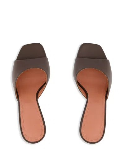 Amina Muaddi Lupita Open-toe Sculptural-heel Sandals In Brown