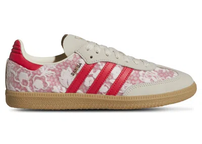 Pre-owned Adidas Originals Samba Og Liberty London (women's) Sneakers In Footwear White/cream White/better Scarelet Red In Multi
