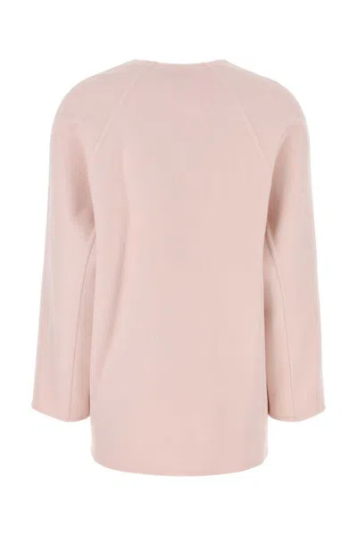 Bottega Veneta Wool Blend Cardigan With Front Pockets In Pink