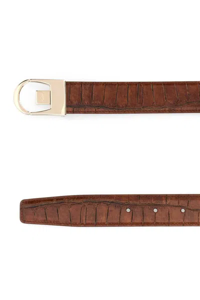 Saint Laurent Cintura Reversibile In Pelle Caramello   Donna In Brown