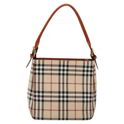 Pre-owned Burberry Nova Check Beige Wool Shoulder Bag ()