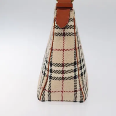 Pre-owned Burberry Nova Check Beige Wool Shoulder Bag ()