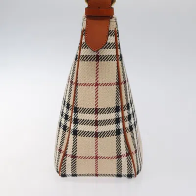 Pre-owned Burberry Nova Check Beige Wool Shoulder Bag ()