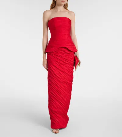 Marmar Halim Robe Aus Taft In Red