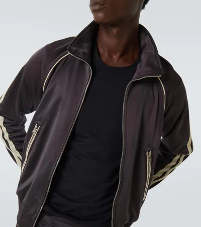 Tom Ford Black Crewneck T-shirt With Logo Embroidery On The Front In Cotton Blend Man In Black