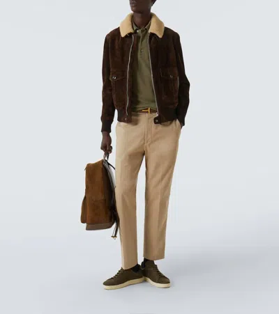 Tom Ford Classic Pique Polo With Tailored Fit In Green