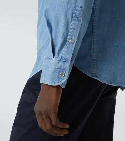 Tom Ford Cotton Denim Shirt In Blue