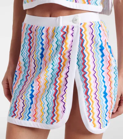 Missoni Wrap Mini Skirt With Zig Zag Pattern In Multi