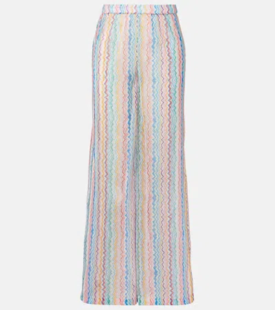 Missoni Palazzo Pants With Zig Zag Pattern In Multi