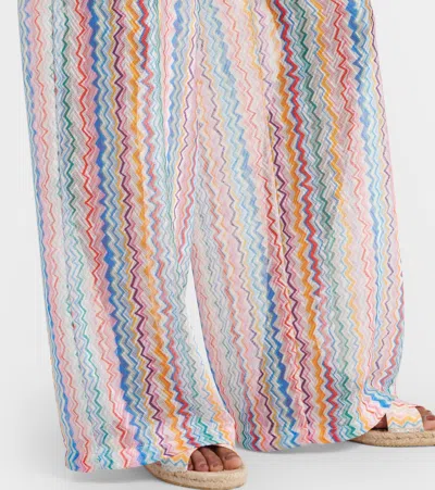 Missoni Palazzo Pants With Zig Zag Pattern In Multi
