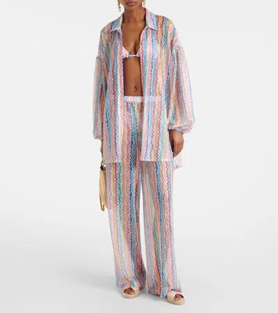 Missoni Palazzo Pants With Zig Zag Pattern In Multi