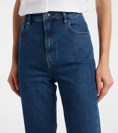 Frame Mid-rise Flared Jeans Icon In Blue