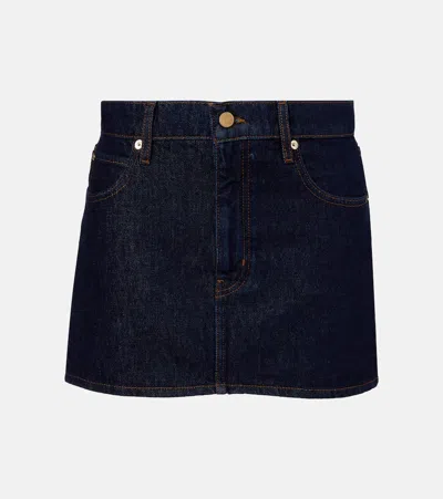 Frame The Mini Skirt Rinse In Blue