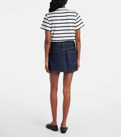 Frame The Mini Skirt Rinse In Blue