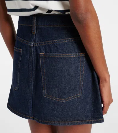Frame The Mini Skirt Rinse In Blue