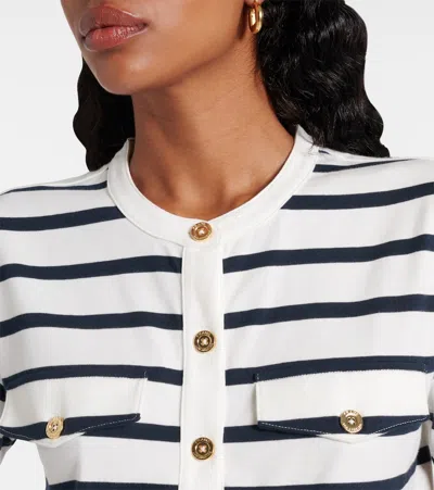 Frame The Jersey Striped Top In Cream Multi