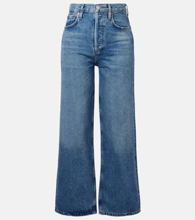 Agolde Ren High Rise Wide Leg Jean Shrine In Blue
