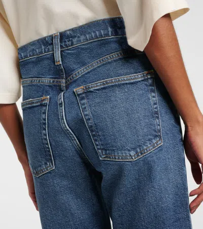 Agolde Valen Mid-rise Straight-leg Denim Trousers In Black