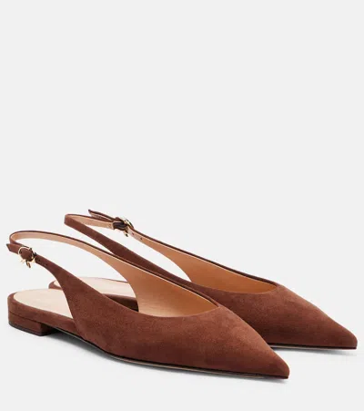 Gianvito Rossi Robbie 05 Slingback Flats In Brown