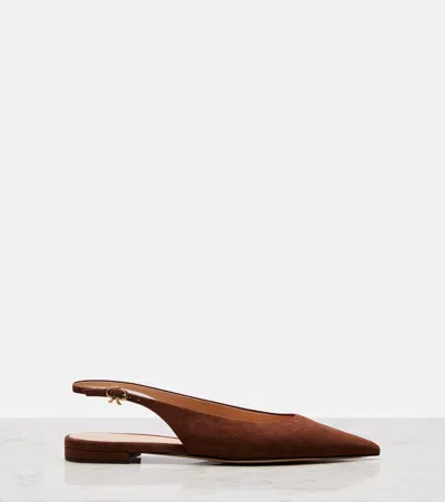 Gianvito Rossi Robbie 05 Slingback Flats In Brown