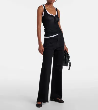 Slvrlake Grace Rigid High-rise Wide-leg Jeans In Black