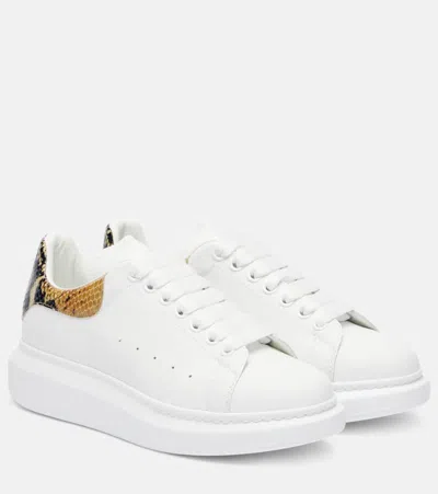 Alexander Mcqueen Oversized Snake Printed Leather Sneakers In Multi
