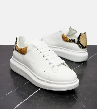 Alexander Mcqueen Oversized Snake Printed Leather Sneakers In Multi