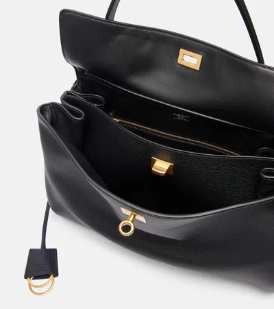 Balenciaga Medium Rodeo Leather Shoulder Bag In Black