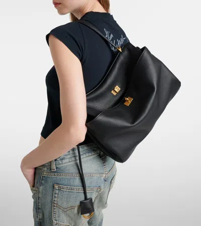 Balenciaga Medium Rodeo Leather Shoulder Bag In Black