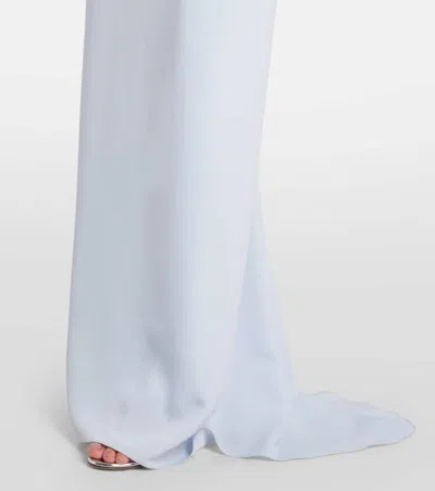 花卉贴花真丝长礼服