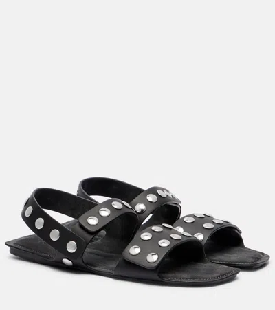 Khaite Black Boden Flat Sandals