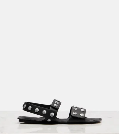Khaite Black Boden Flat Sandals