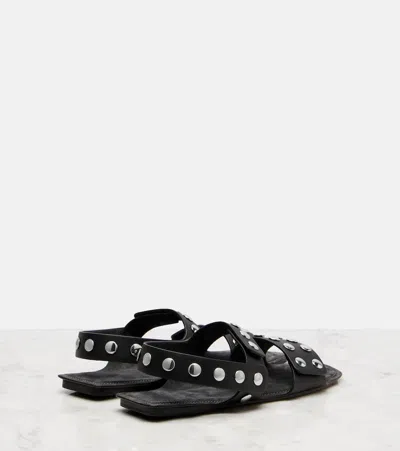 Khaite Black Boden Flat Sandals