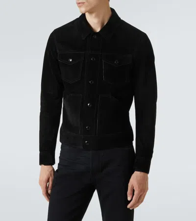 Tom Ford Stretch-cotton Moleskin Trucker Jacket In Black