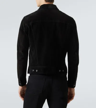 Tom Ford Stretch-cotton Moleskin Trucker Jacket In Black