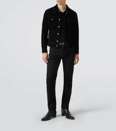 Tom Ford Stretch-cotton Moleskin Trucker Jacket In Black