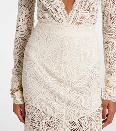 Alexandra Miro Juniper Semi-sheer Lace Maxi Skirt In Neutral