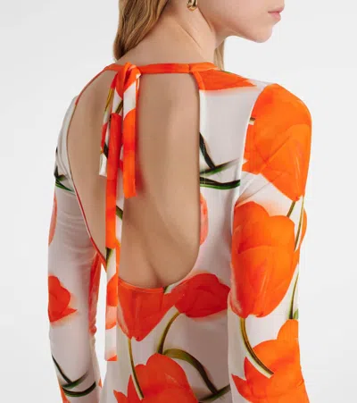 Alexandra Miro Selene Open-back Floral Maxi Dress In White