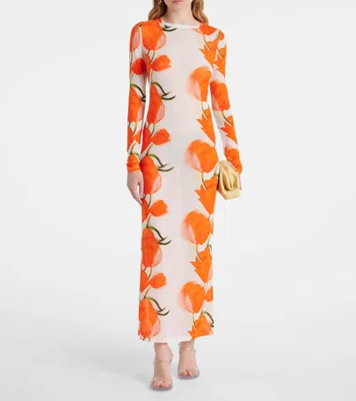 Alexandra Miro Selene Open-back Floral Maxi Dress In White