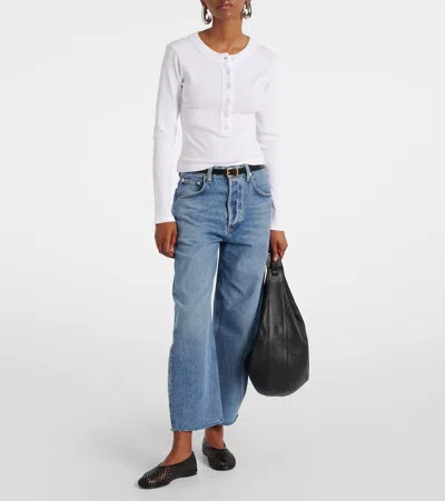 Citizen Of Humanity X Bloom Farm Exclusive Varra Cotton Henley Shirt In White